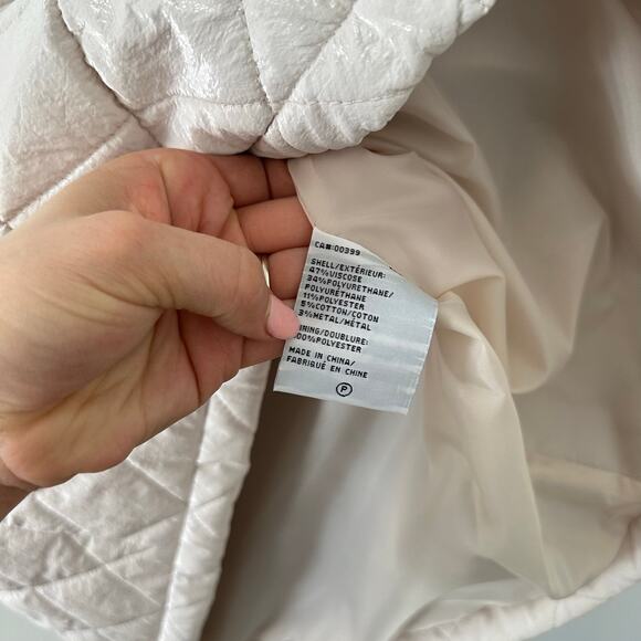 Nikki Jones Montreal Spring 24 Collection Hooded Mid-Length Quilted Vest Cream M - Picture 9 of 12